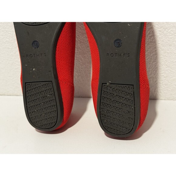 Rothy’s Womens The Point Ballet Flats Shoes Sz 9 Red Slip On Comfort Casual Work - Picture 9 of 13